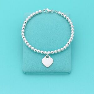 Silver Beaded Charm Bracelet